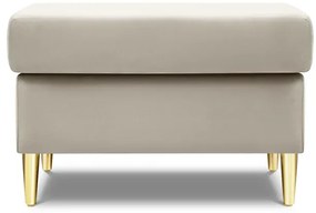 Pufa Kyoto Cosmopolitan Design Light Beige Velvet Puf aksamitny KYOTO beżowy ze złotą podstawą