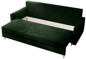 Sofa rozkładana zieleń butelkowa - Petra