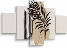 Obraz - Abstrakcja z tropikalnymi liśćmi N⁰3 (125x70 cm)