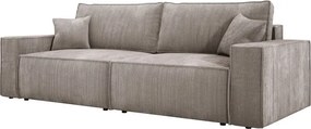 Kanapa KASJO Lewostronny Sofo-Narożnik z funkcją spania i poduszkami, 2x pojemnik POSO 002 Cappucino DOMOHOME