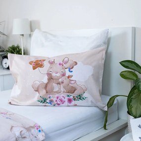 Żółta bawełniana pościel dziecięca do łóżeczka 100x135 cm Bunny "Star" – Jerry Fabrics