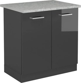 Szafka pod zlew antracyt wysoki połysk 80x60x81.6 r-line