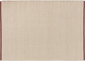 Czerwony/beżowy wełniany dywan tkany ręcznie 140x200 cm Lenu – noo.ma