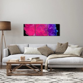 Obraz abstrakcji (z zegarem) (90x30 cm)