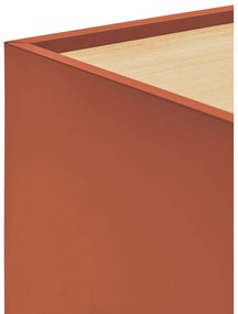 Ceglasto-naturalna szafka pod TV w dekorze dębu 180x45 cm Otto – Teulat