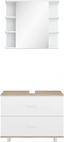 Zestaw mebli łazienkowych biały/sonoma 80.2x33x60.8 ilias