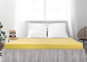 PrzytulneMieszkanie.pl Jersey prześcieradło ALVORA 90x200 cm jasnożółte