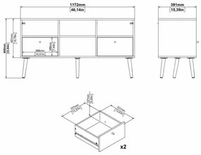 Biała szafka pod TV 117x61 cm Bodo – Tvilum