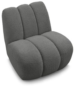 Ciemnoszary fotel z materiału bouclé Janissaire – Bobochic Paris