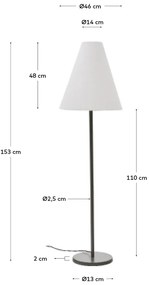 Ciemnozielona lampa stojąca z tekstylnym kloszem (wysokość 153 cm) Navat – Kave Home