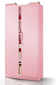 Szafa do biura domowego JAN, 900 x 1850 x 400 mm, Fresh Style: pudrowy róż
