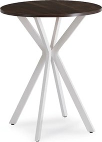 Stół Okrągły LAUREN 60 cm Orzech/Biały Loft Nowoczesny