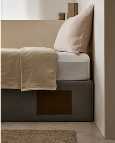 Czarne tapicerowane łóżko dwuosobowe ze schowkiem/bez zagłówka 140x190 cm Matters – Kave Home