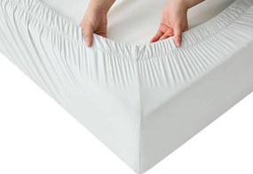 Prześcieradło chłodzące z gumką kremowe 90x200 cm