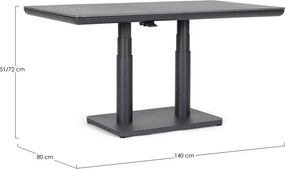 Aluminiowy stół ogrodowy 80x140 cm Miguel – Bizzotto