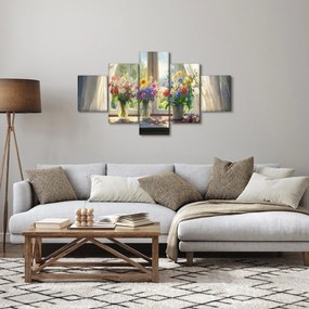 Obraz - Bukiet przy oknie (125x70 cm)