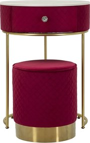 Stolik Nocny VKH756, Czerwony, 52x52x70 cm, Kendra Home
