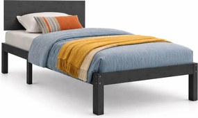 Szare jednoosobowe łóżko z drewna 90x200 Z3-M70