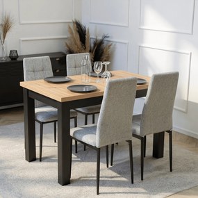 Krzesło Tapicerowane do Jadalni TEX Szare Nowoczesne Loft