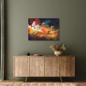 Obraz na szkle - człowiek unoszący się w kosmosie (70x50 cm)
