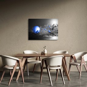 Obraz na szkle - ciemnoniebieskie kule (70x50 cm)
