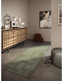 Zielony wełniany chodnik tkany ręcznie 80x250 cm Wilhelmine – Villeroy&amp;Boch