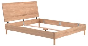 Łóżko dwuosobowe z litego drewna dębowego bez stelaża 160x200 cm w naturalnym kolorze Forrest – Vipack