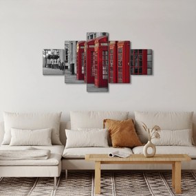 Obraz - Budki telefoniczne w Londynie (125x70 cm)