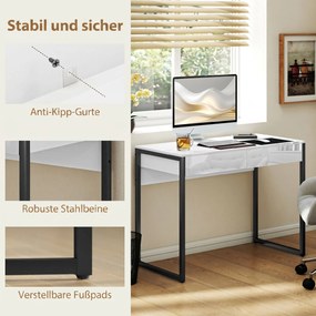 HOMCOM Biurko 100 x 50 cm, stół komputerowy, biurko z 2 szufladami, do małych pomieszczeń, Czarny | Aosom PL