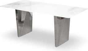 Stół do jadalni Modig M33, ceramiczny blat 200 cm w imitacji białego marmuru