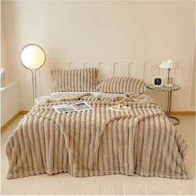 Koc Taupe 1x1,5 m - Miękki i Lekki Koc na Kanapę i Łóżko