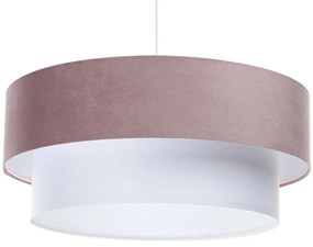 Biało-różowa lampa wisząca z dwuczęściowym abażurem - S434 M4-L48