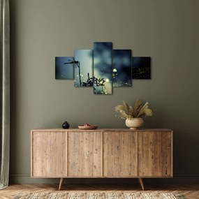 Obraz - Ważka w błyszczącej nocy (125x70 cm)