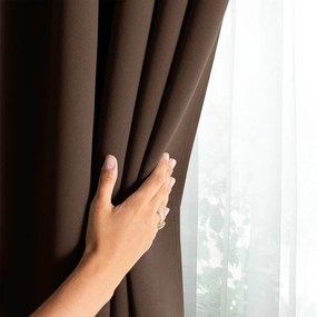 Brązowa zasłona zaciemniająca 140x245 cm Eyelets – Restilo