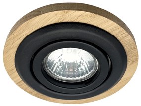 Oprawa wpuszczana TOBBY 1xGU10/20W/230V śr. 11,5 cm dąb/czarny