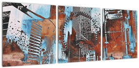 Obraz - Wieżowce (z zegarem) (90x30 cm)
