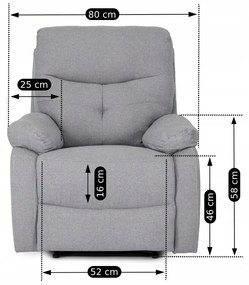 Fotel Masujący INTER 2 Rozkładany z Podnóżkiem Szary Nowoczesny