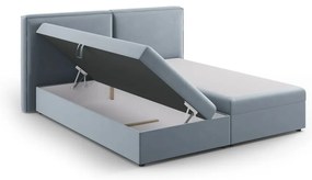 Jasnoniebieskie łóżko boxspring ze schowkiem 160x200 cm Arendal – Cosmopolitan Design