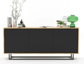 Trzydrzwiowa komoda w stylu loft Apollo 39 dąb wotan/czarny