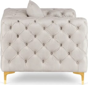 Fotel Wypoczynkowy SORRENTO 1S Kremowy Welurowy Nowoczesny Glamour