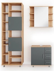 Zestaw mebli łazienkowych dąb 60x33x60.8 ilias