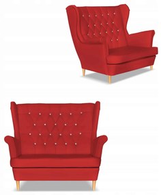 Sofa kanapa uszak Gaja ekoskóra skandynawska Family Meble czerwona