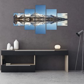 Obraz gór i ich odbicie (125x70 cm)