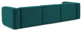 Turkusowa aksamitna sofa 319 cm Ekahi – Makamii