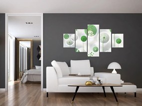 Obraz - Kwiaty w kółkach (125x70 cm)
