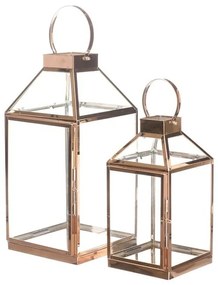 Zestaw metalowych lampionów Thin, 2 szt., złoty