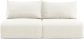 Kremowa aksamitna rozkładana/ze schowkiem sofa 216 cm Kalena – Makamii