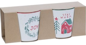 Zestaw 2 kubków kamionkowych Stay Warm/Joy 350 ml