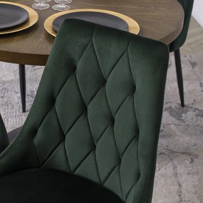 Krzesło Tapicerowane do Salonu CORK Zielone Welurowe Nowoczesne Loft