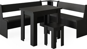 Grupa ławek narożnych czarny 180x150x80 roman